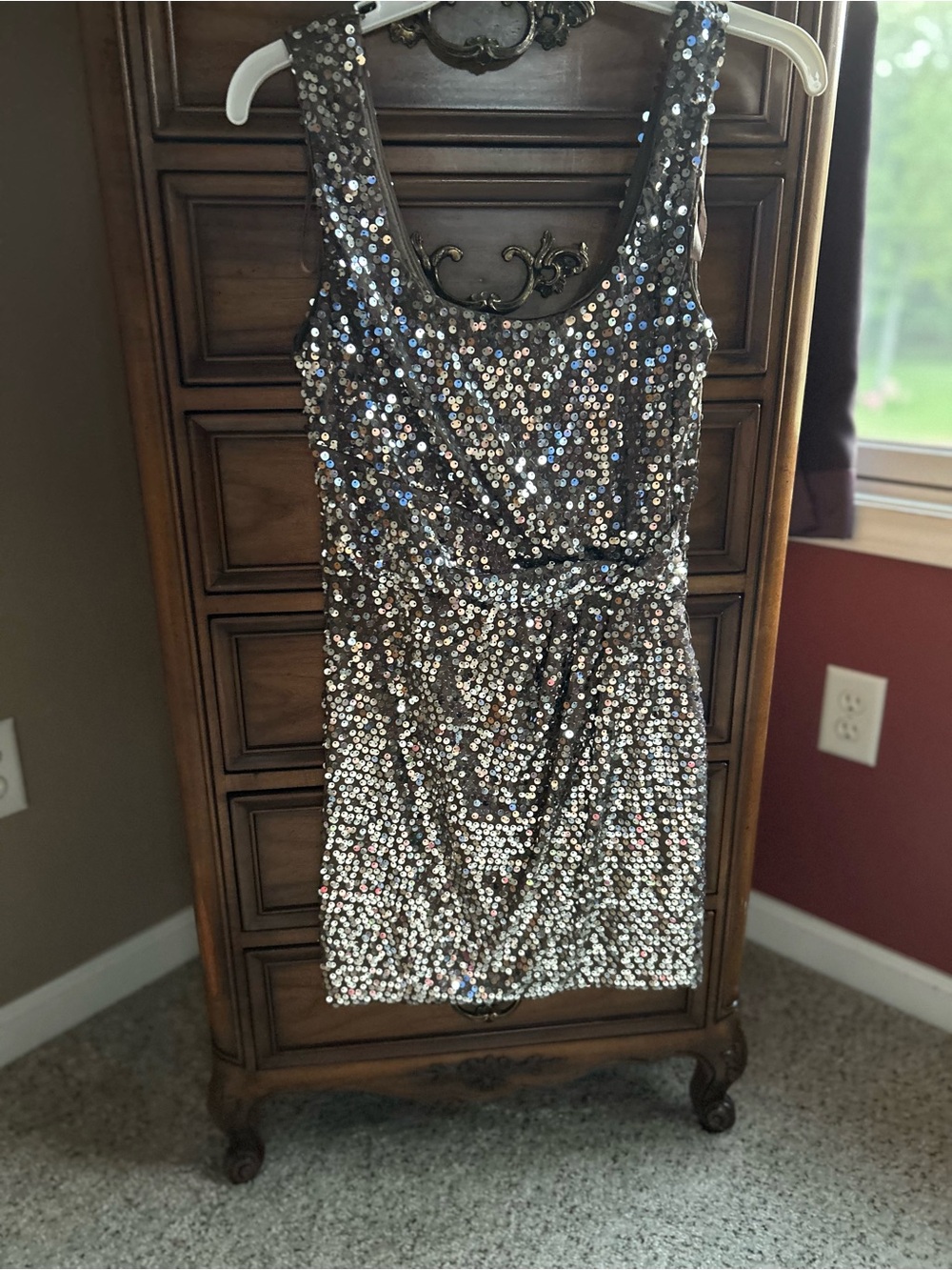 Love Reign Silver Sequin Mini Dress